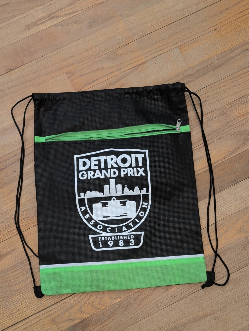 Black and Green Drawstring Backpack